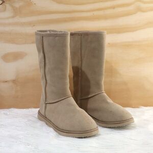Old Navy Tan Winter Boots Suede Leather Size 5